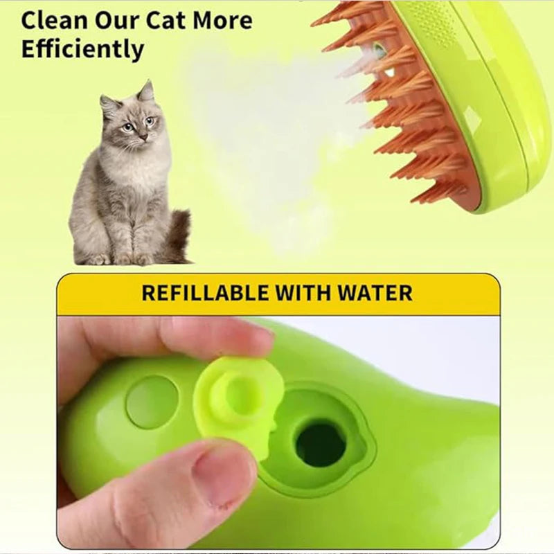 Cat Dog Steamy Brush Steam Brush Electric Sprayer for Massage Pet Grooming Tool Shedding 3 in 1 Electric Sprays Massage Combs