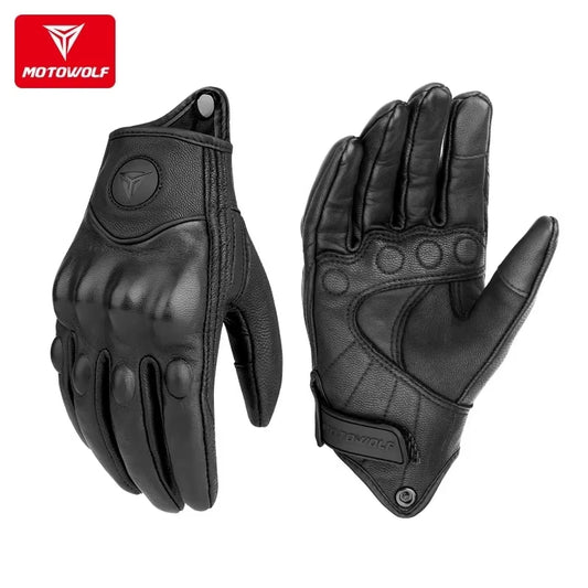 Leather Motorcycle Gloves Riding Windproof Touch Screen Motociclista Guantes Moto Luva De Couro Motoqueiro Breathable Summer