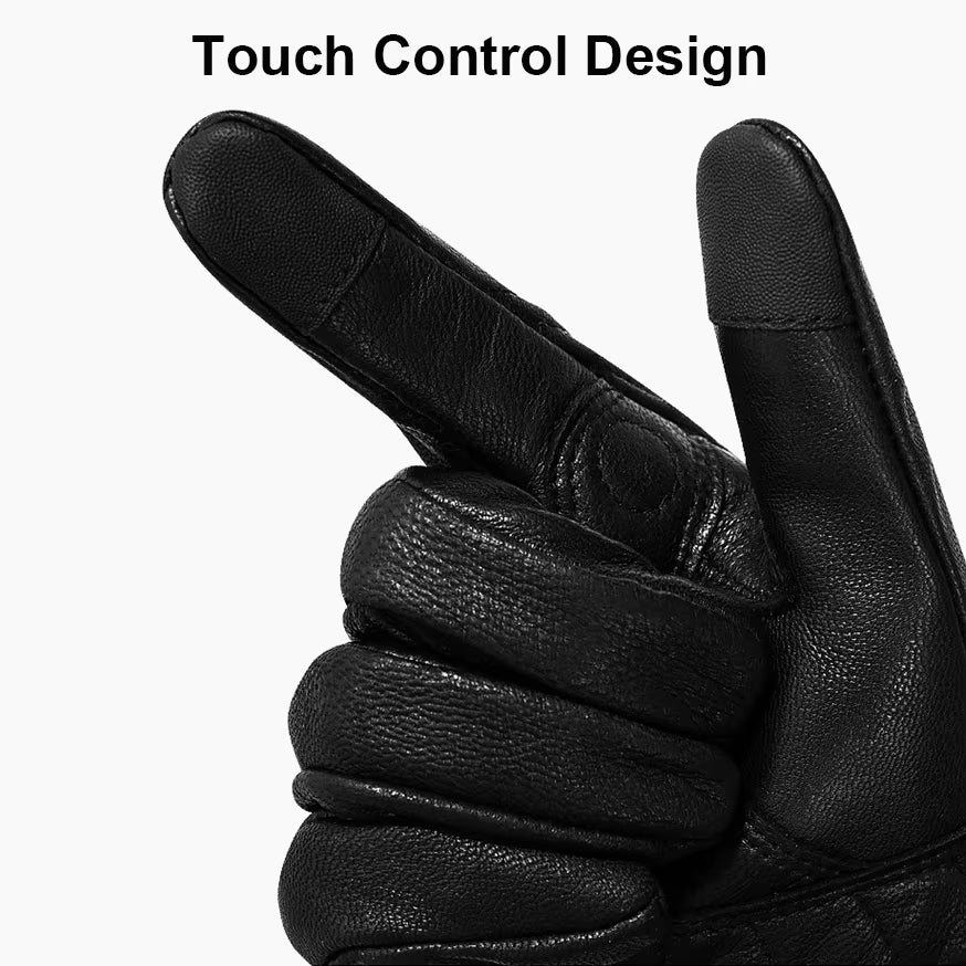 Leather Motorcycle Gloves Riding Windproof Touch Screen Motociclista Guantes Moto Luva De Couro Motoqueiro Breathable Summer